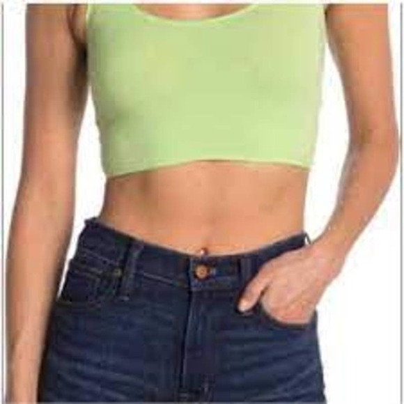 NWOT  TOPSHOP Zig Zag Cropped Cami In Green size 0 petite - Picture 1 of 3
